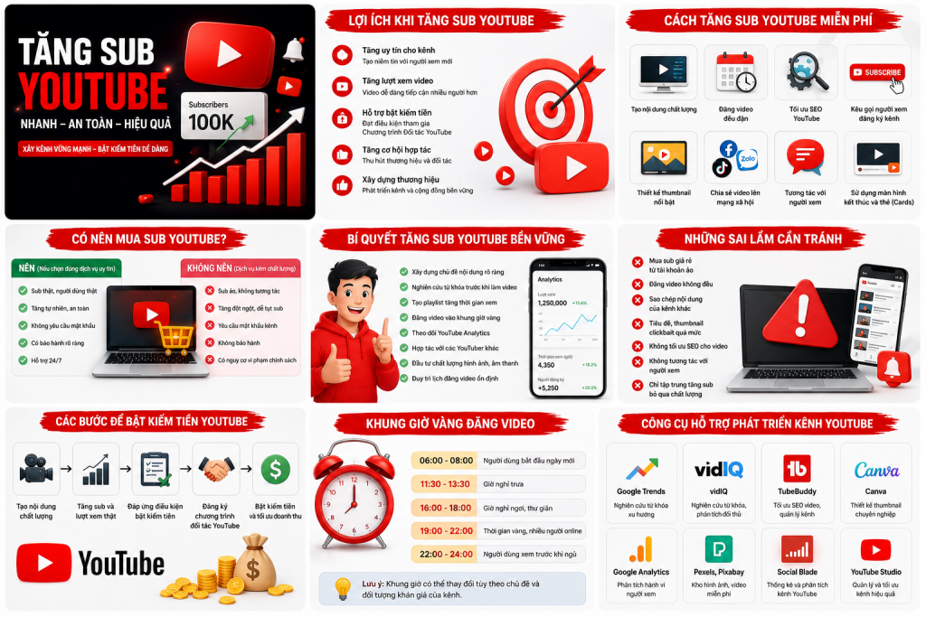 Tăng sub youtube – Subgiare